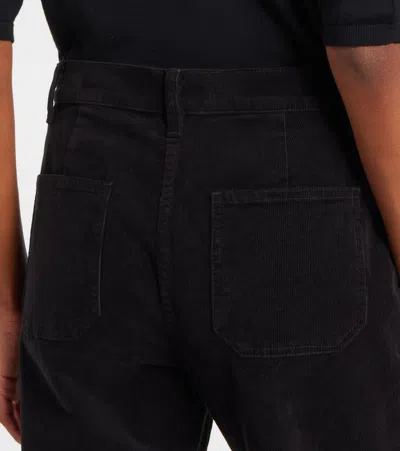 Nili Lotan Florence Cotton-blend Corduroy Flared Pants In Black