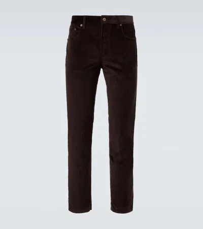 Burberry Cotton Corduroy Pants In Brown