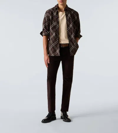 Burberry Cotton Corduroy Pants In Brown