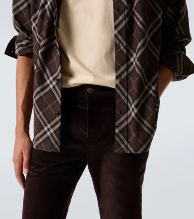 Burberry Cotton Corduroy Pants In Brown