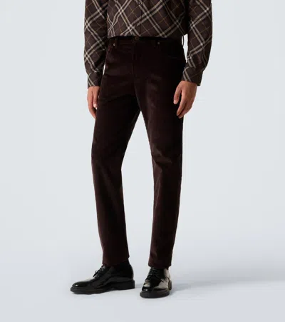 Burberry Cotton Corduroy Pants In Brown