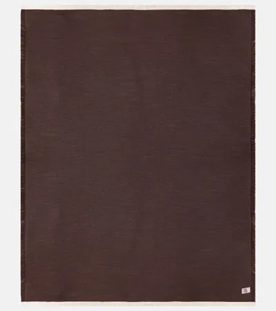 Etro Pegaso Wool Throw In Brown