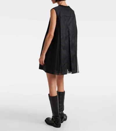 Sacai Crewneck Mini Dress In Black