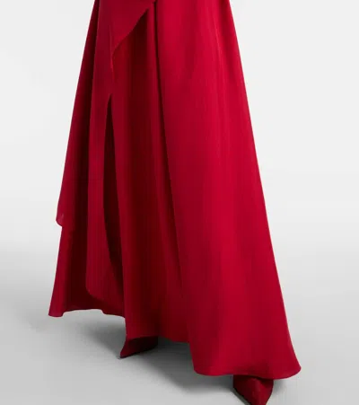 Alexander Mcqueen Red Silk Dress In Burgundy