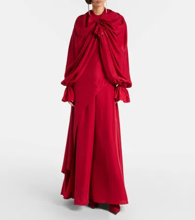 Alexander Mcqueen Red Silk Dress In Burgundy