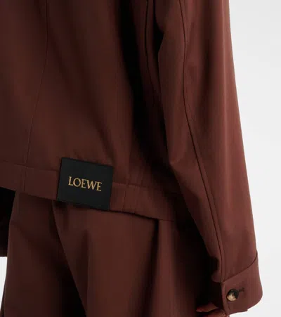 Loewe Womens Coffee Belted Classic Cotton-blend Jacket In Brown