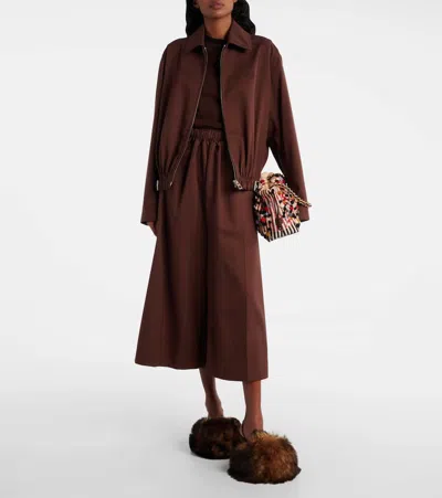 Loewe Womens Coffee Belted Classic Cotton-blend Jacket In Brown