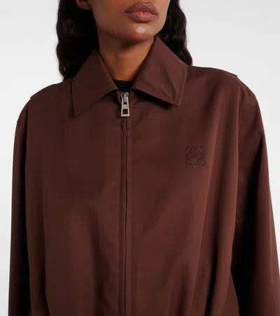 Loewe Womens Coffee Belted Classic Cotton-blend Jacket In Brown