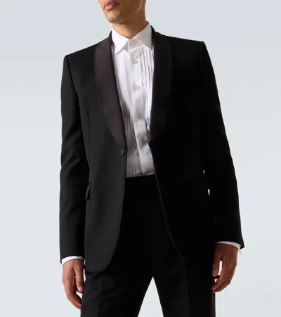Alexander Mcqueen Tailored Wool Blazer Flap Pockets In Black