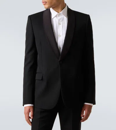 Alexander Mcqueen Tailored Wool Blazer Flap Pockets In Black