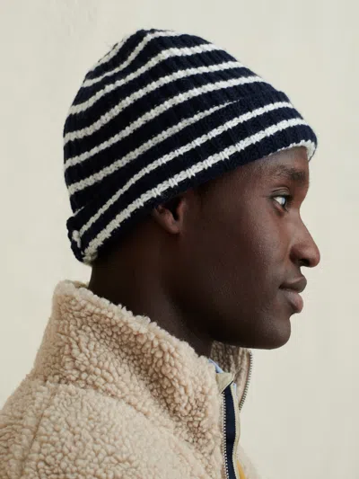 Alex Mill Striped Cashmere Beanie In Black
