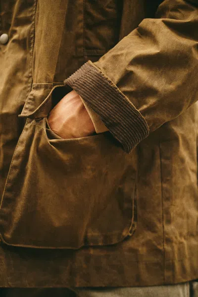 Alex Mill Sutherland Jacket In Waxed Cotton In Brown