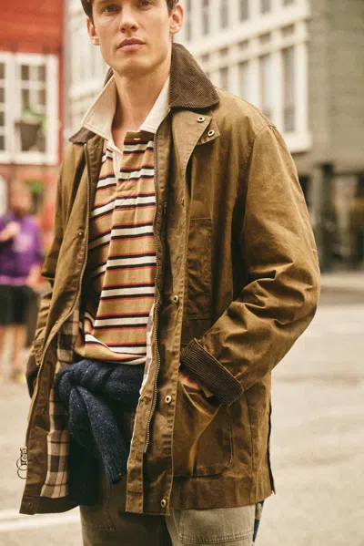 Alex Mill Sutherland Jacket In Waxed Cotton In Brown
