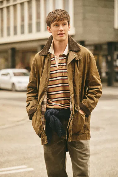 Alex Mill Sutherland Jacket In Waxed Cotton In Brown