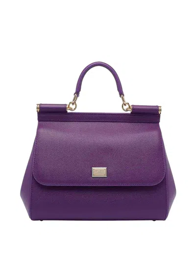 Dolce & Gabbana Top Handle Shoulder Bag In Purple