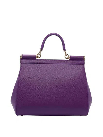 Dolce & Gabbana Top Handle Shoulder Bag In Purple