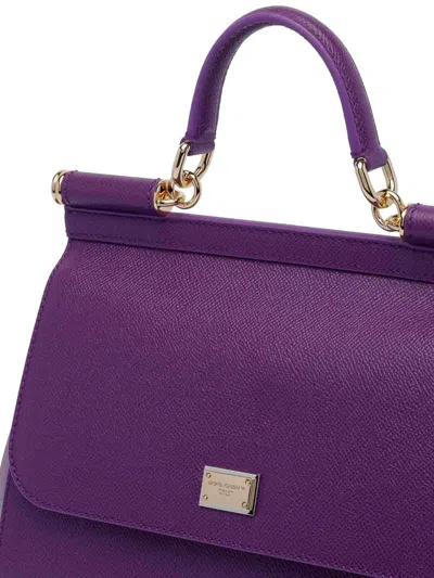 Dolce & Gabbana Top Handle Shoulder Bag In Purple