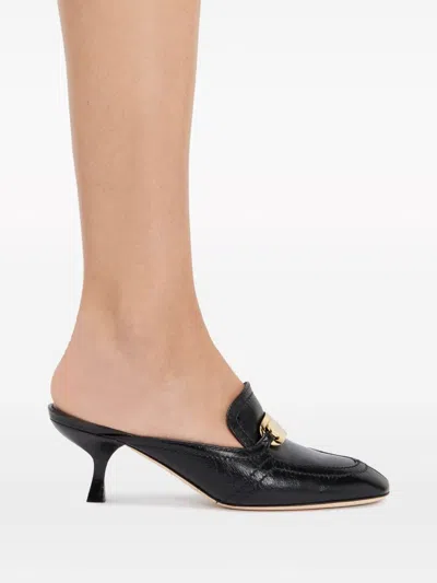 Ferragamo Ophelia 55 Bow-embellished Slingback Pumps In Black