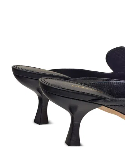Ferragamo Ophelia 55 Bow-embellished Slingback Pumps In Black