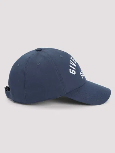Givenchy Men Baseball Cap With Embroidered Logo In Blue