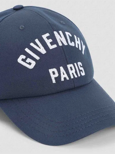Givenchy Men Baseball Cap With Embroidered Logo In Blue