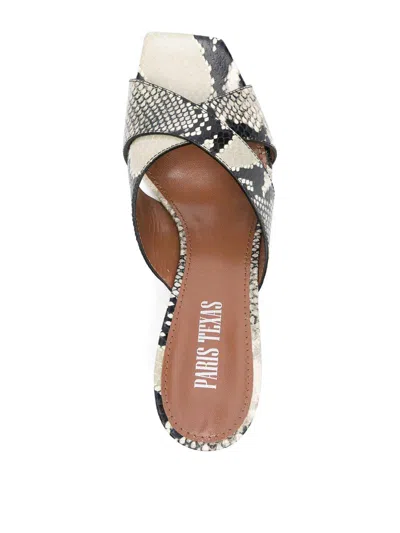 Paris Texas Arizona Snake-embossed Leather Mule Sandals In Multi