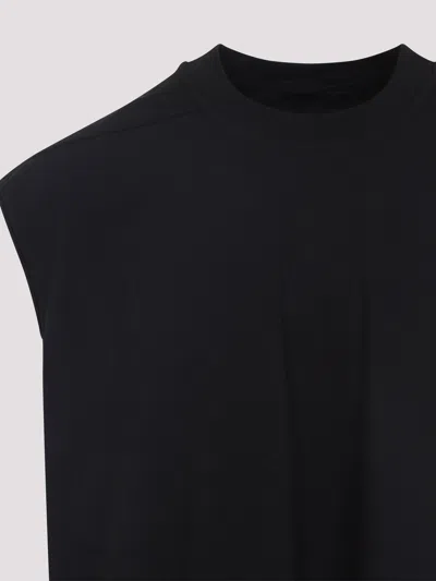 Rick Owens Mens Black Round-neck Rib-knit Wool Tank Top In Black