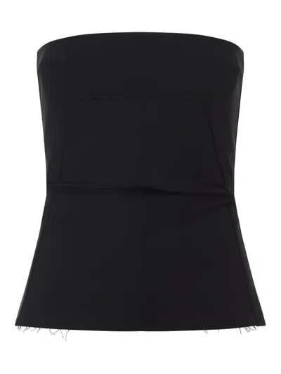 Rick Owens Women's Stretch Denim Bustier Top In Black