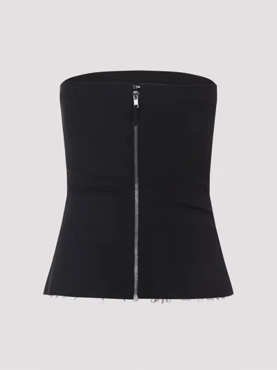 Rick Owens Women's Stretch Denim Bustier Top In Black