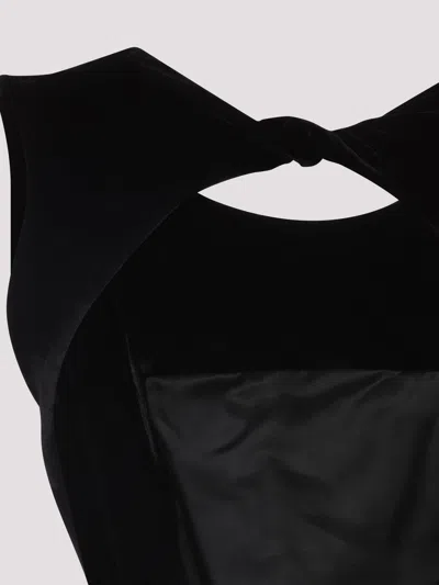 Rick Owens Open Back Gown Dress In Black