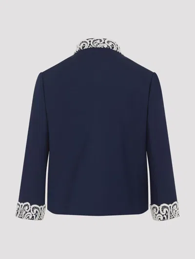 Valentino Virgin Wool Jacket In Blue