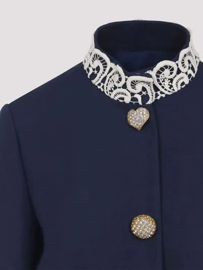 Valentino Virgin Wool Jacket In Blue