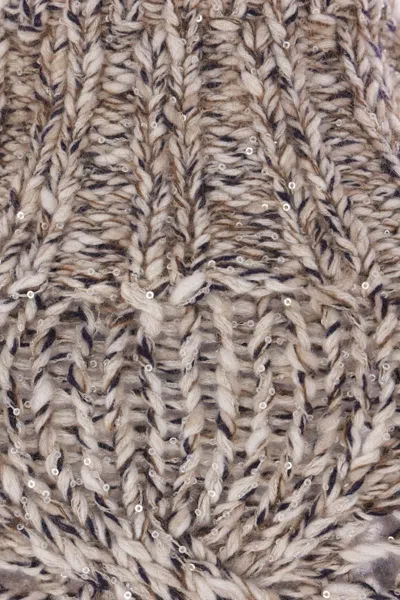 Brunello Cucinelli Wool And Cashmere Turtleneck Sweater With Sequins In Neutral