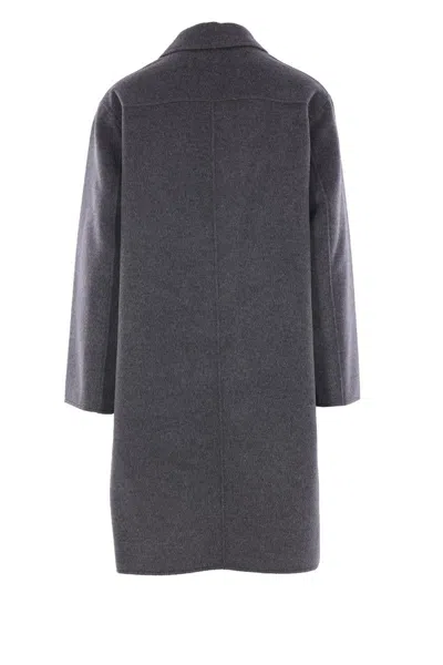 Ami Alexandre Mattiussi Single-breasted Wool Knee-length Coat In Gray