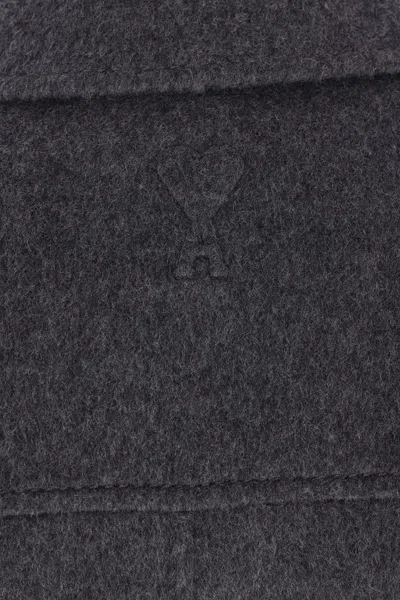 Ami Alexandre Mattiussi Single-breasted Wool Knee-length Coat In Gray