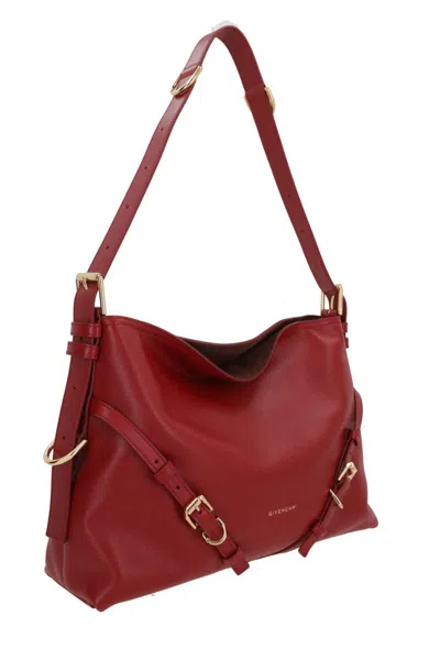 Givenchy Voyou Medium Leather Shoulder Bag In Red