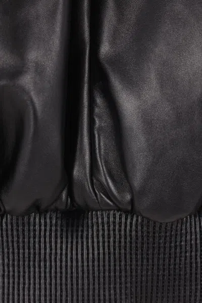 Givenchy Black Leather Bomber Jacket In Black