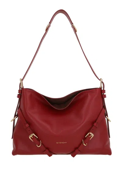 Givenchy Voyou Medium Leather Shoulder Bag In Red