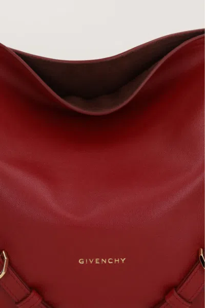 Givenchy Voyou Medium Leather Shoulder Bag In Red