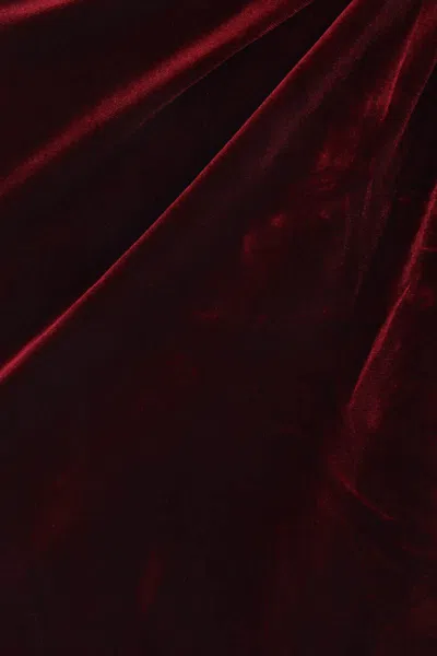 Self-portrait Velvet Bandeau Long Dress In Red