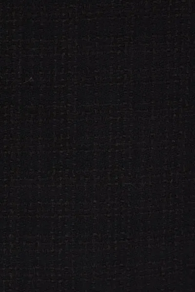 Self-portrait Boucle Cropped Jacket Eco Fur Sleeve In Black