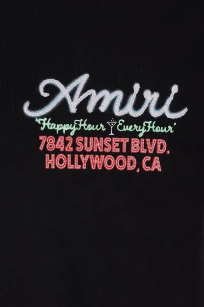 Amiri Mens Neon Lights Graphic-print Cotton T-shirt Black Xl In Black