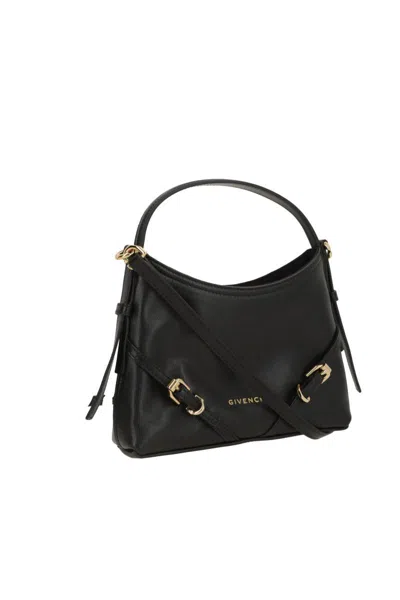 Givenchy Women Voyou Medium Leather Shoulder Bag In Black