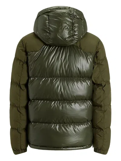 Polo Ralph Lauren Quilted Hooded Coat Chest Pocket In Green