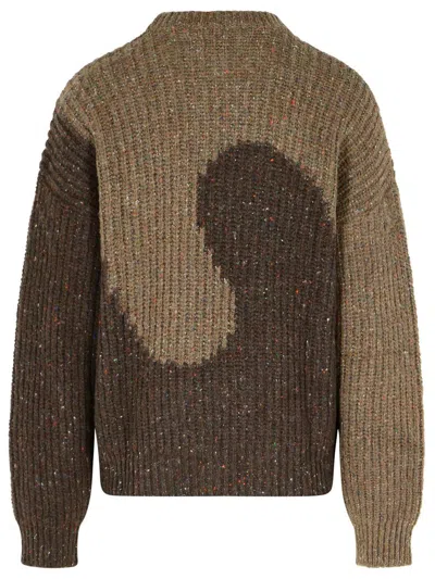 Erl Gender Inclusive Swirl Wool Blend Sweater In Brown