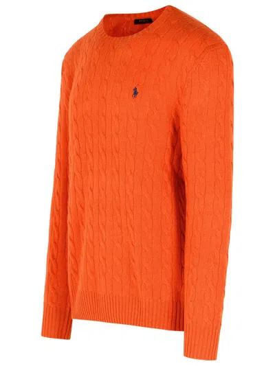 Polo Ralph Lauren Orange Wool And Cashmere Sweater In Orange