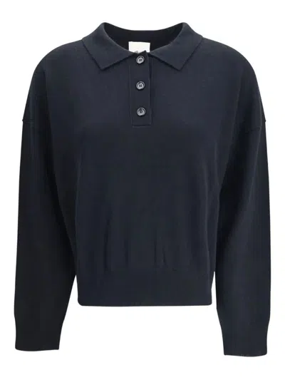 Allude Button-fastening Polo Top In Blue