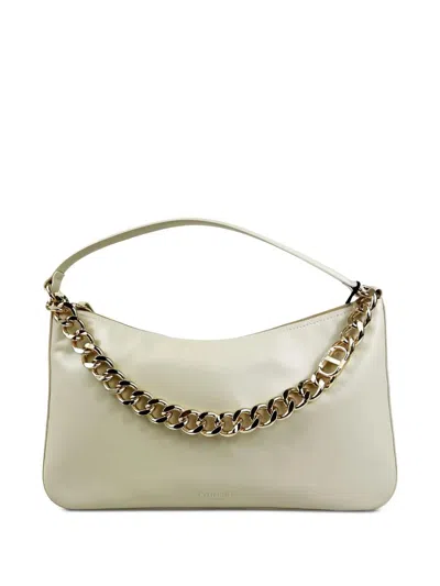 Twinset Chain-embellished Shoulder Bag In Neutral