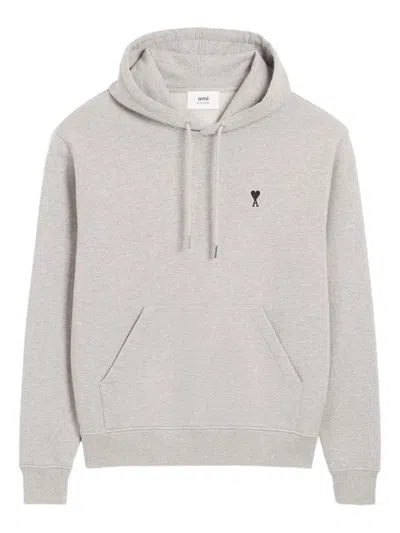Ami Alexandre Mattiussi Ami Paris Ami Paris Grey Cotton Ami De Coeur Hoodie In Gray
