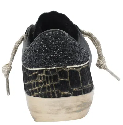 Philippe Model Shiny Leather Low Top Sneakers In Black